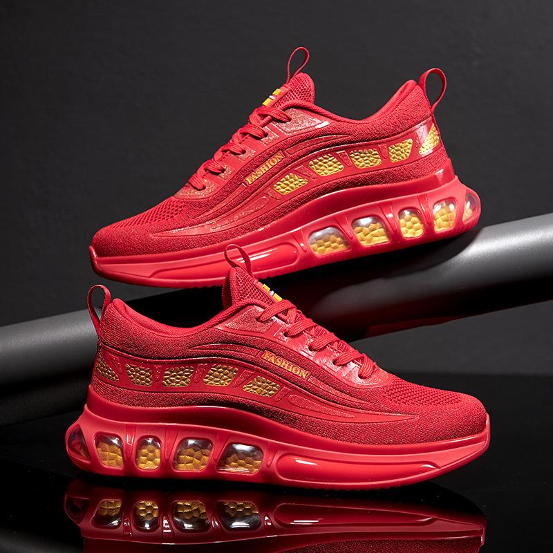 22 Spring luminous popcorn teen running shoes fly-woven sneakers 36