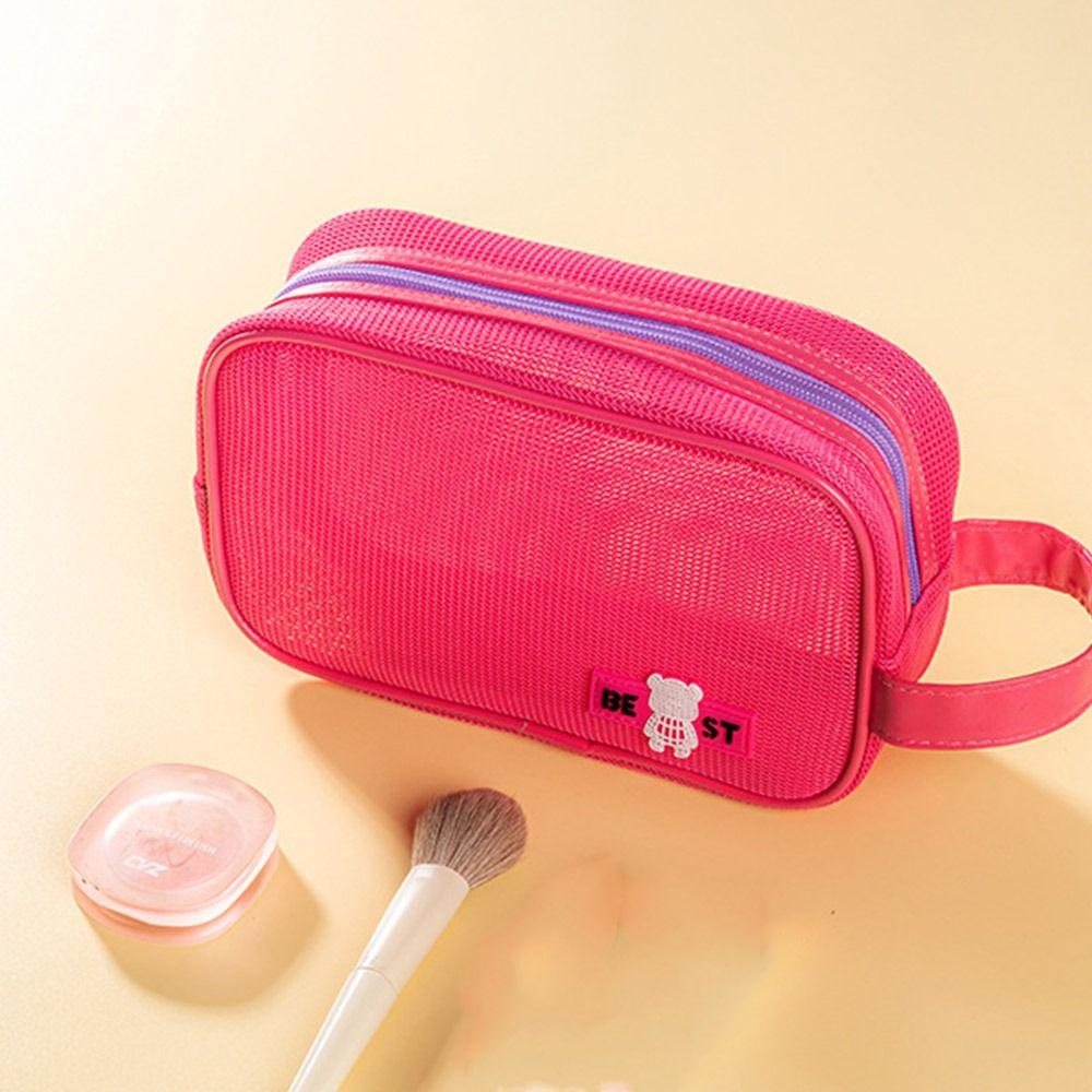Zipper Mesh Makeup Bag Large Capacity Toiletry Storage Bag Casual Transparent Cosmetic Bag  Holiday