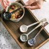 Ceramic Coffee Spoon with Long Handle Japanese Soup Spoons Coffee Milk Powder Spoons Retro Porcelain Spoons Rice Noodles Spoon