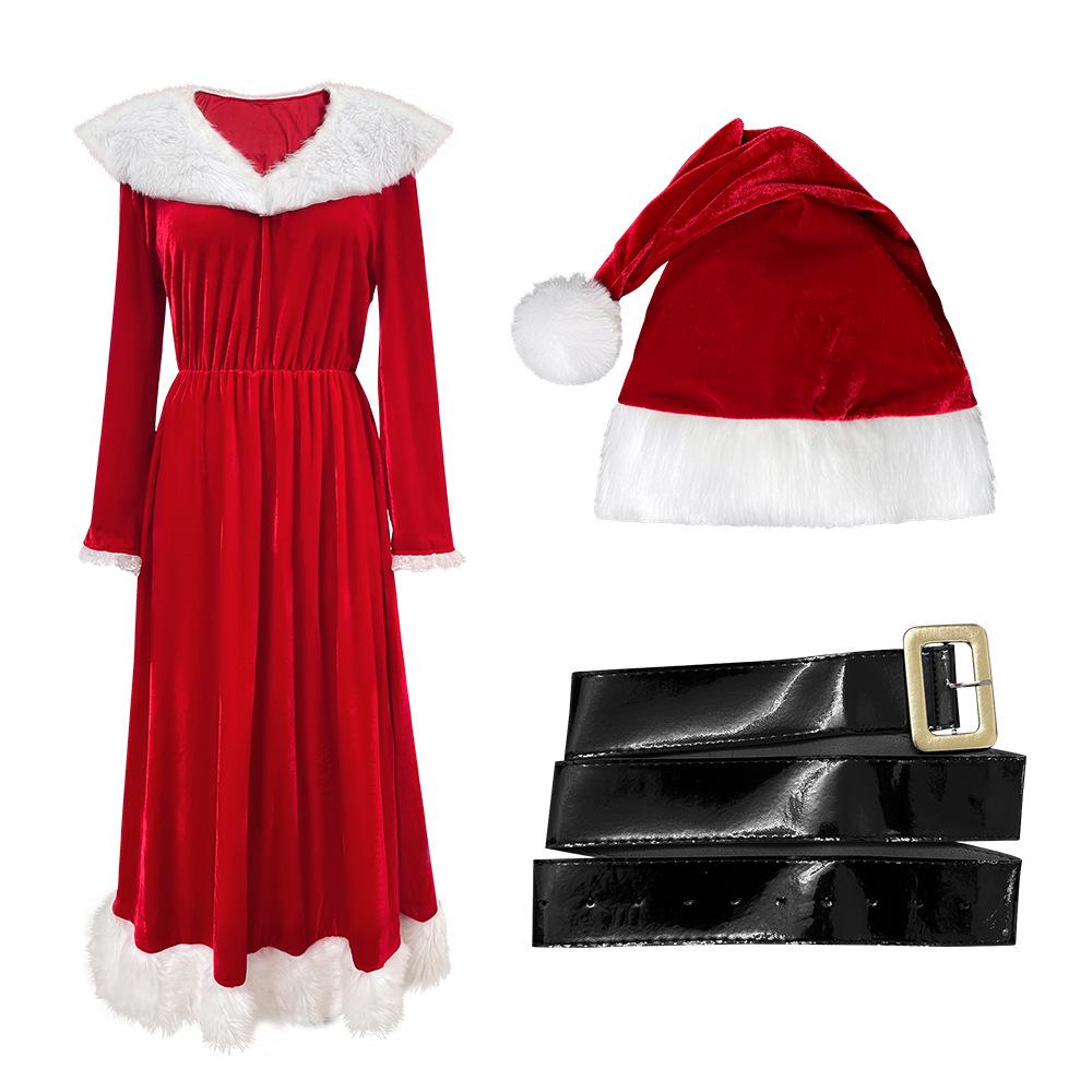 

2026 Christmas Dress Adult Sexy Christmas Show Costume Santa Claus Red Dress Party Dress XL