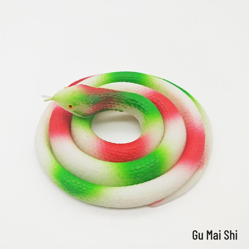 Children's Large Soft Rubber Green Snake Prank Toy Model