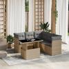 VidaXL Garden Lounge Set with Cushions 6 Pcs Beige Braided Resin 3266579