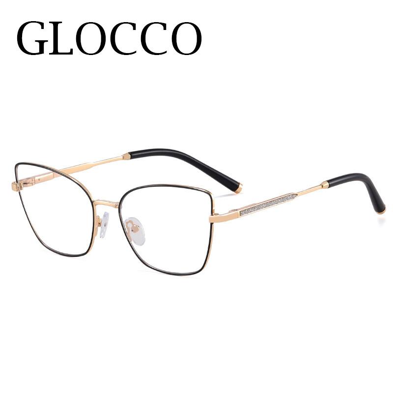 Fashion Cat Eye Reading Glasses Women Thin Metal Frame Rose Gold Prescription Eyewear Custom Made Optical