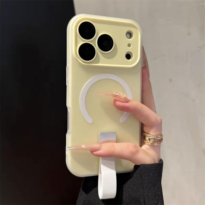 Für Magsafe Magnetische Handyhülle Griff mit Silikon-Fingerband Für iPhone 17 Air 15 14 16 13 12 Pro Max 11 Schutzhülle Weiche Abdeckung