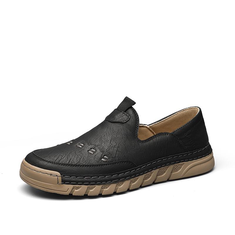 Men s Large Size Casual Thick-Soled Leather Loafers 42