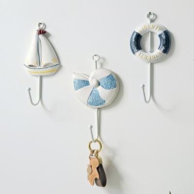 Crochet Méditerranéen Créatif Salon Entrée Chambre d'Enfant Décoration Petit Crochet Pendentif Clé Porte-Manteau Décoration Murale
