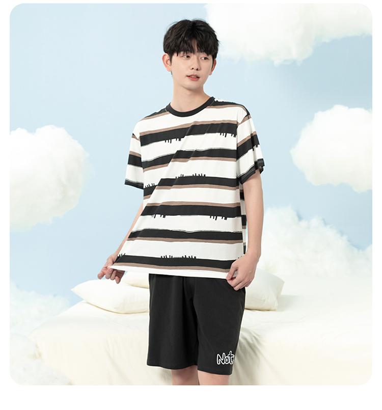 150g Pure Cotton English Bolun Youth Summer Short-Sleeved Set