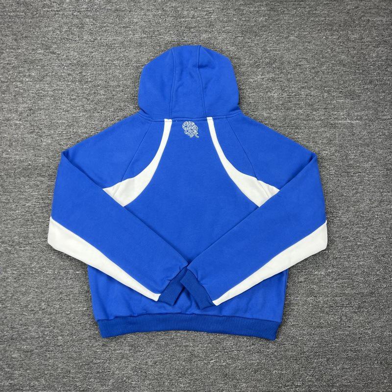 Unisex American Patchwork Batwing Sleeve Embroidered Fleece Hoodie and Casual Pants Set