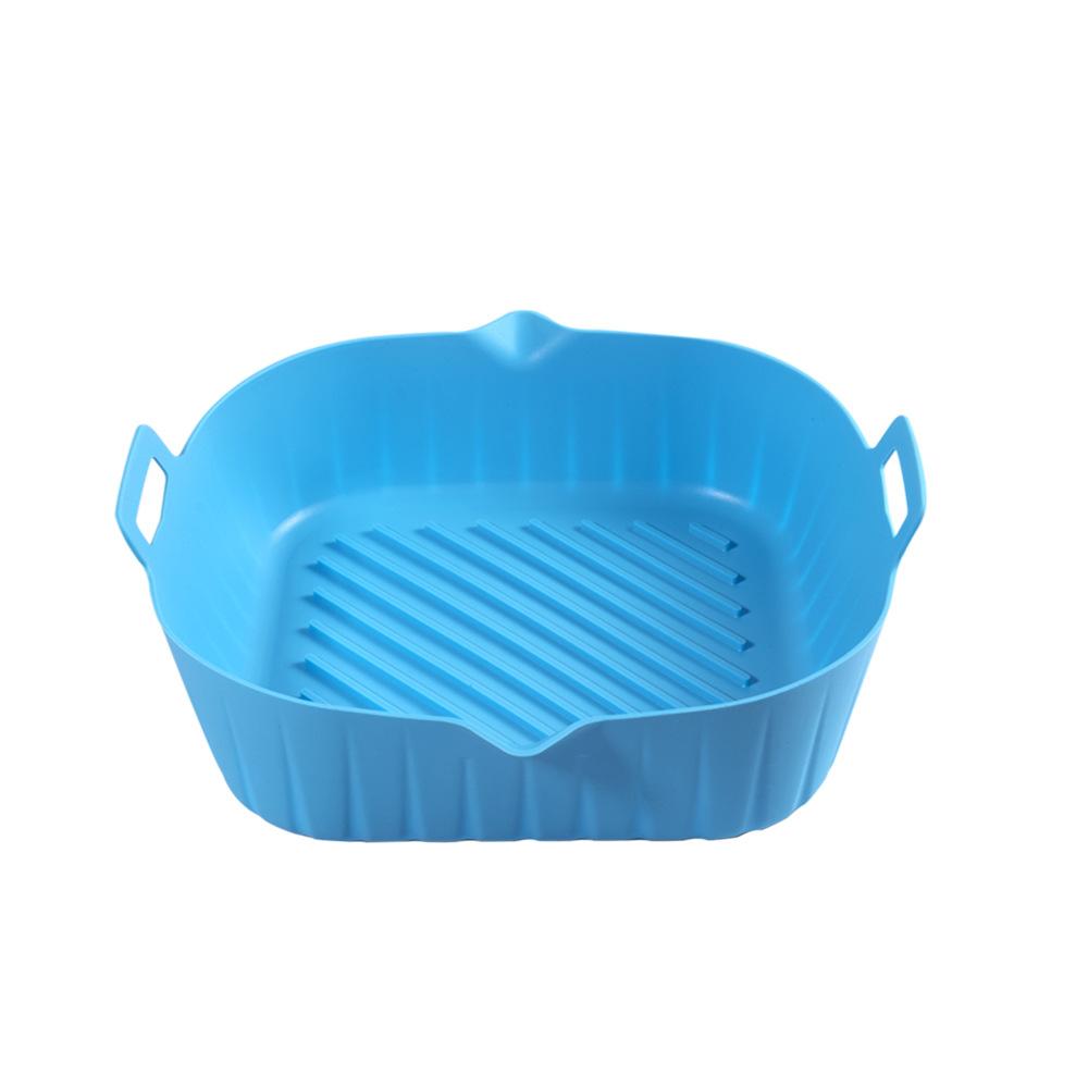 Silicone air fryer special tray food safety reusable square barbecue mat baking tray oven baking mold plate suitable for kitchen