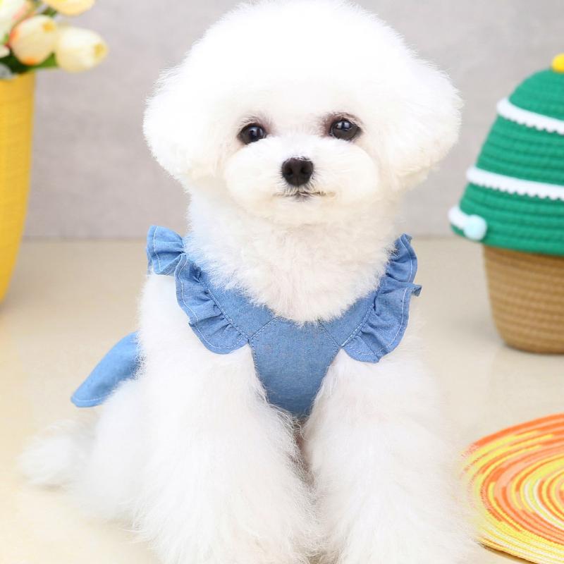 1pc Letter Embroidered Ruffle Trim Pet Dress for Cat and Dog for Party