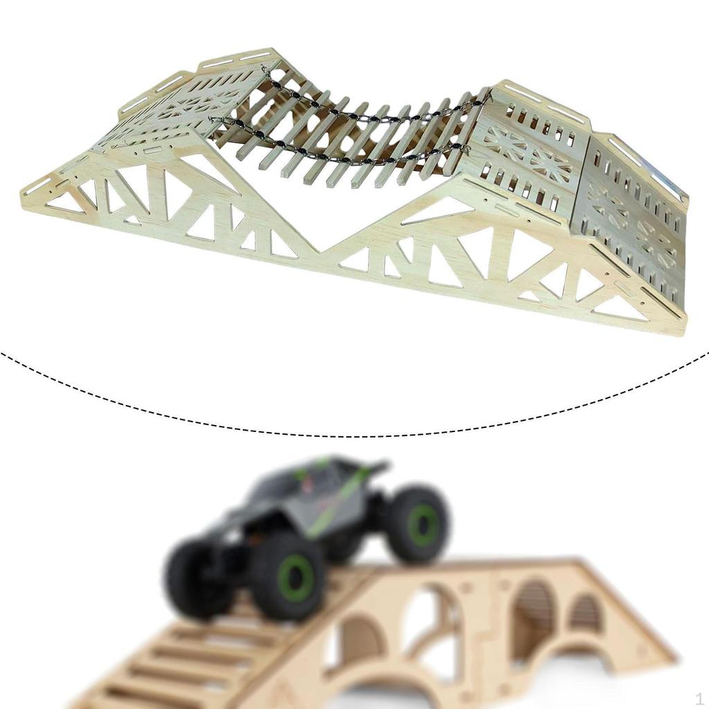 RC-Car-Brückenkletterszene, Requisite, Desktop-Hindernisrampe aus Holz für 1/24 Crawler