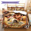 Indiana Jones Vzor Povlečení Sada Prošívaných Prikrývek Povlak na Peřinu Povlak na Polštář Domácí Dekorace Dárek (1 * povlak na peřinu + 2 * povlak na polštář, bez jádra)