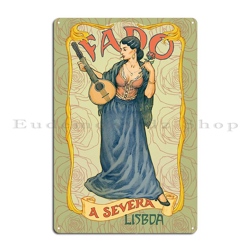 

Lisbon Fado Poster Metal Plaque Mural Painting Wall Cave Wall Cave Create Tin Sign Poster 20x30cm（7.8x11.8inch）