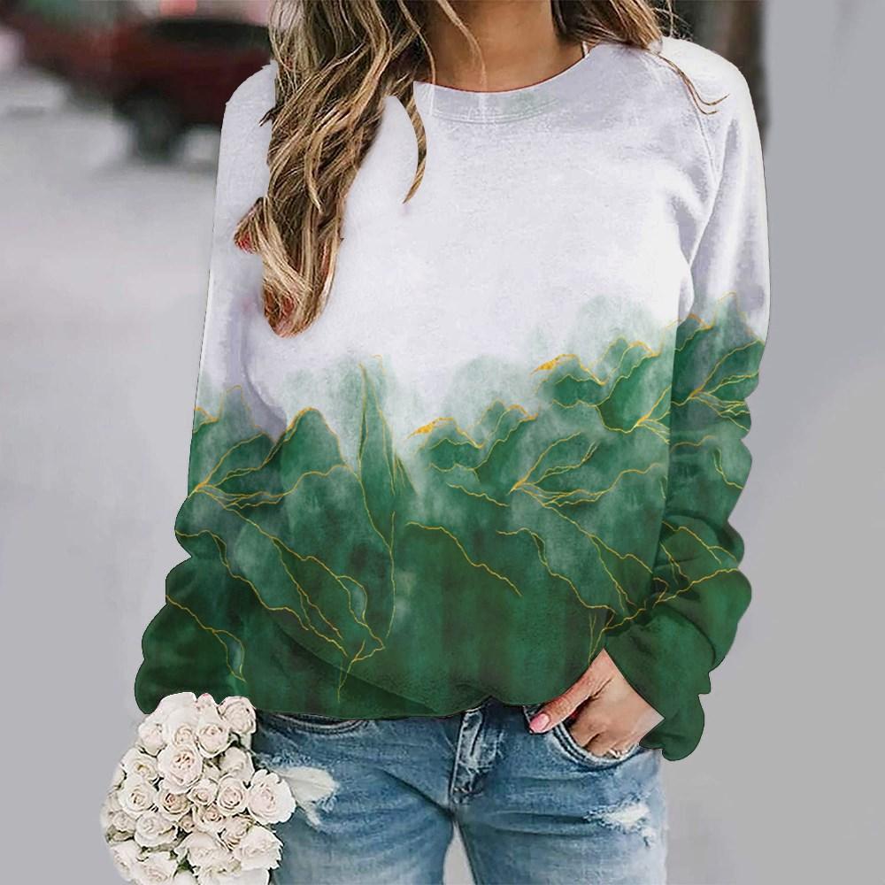 Женская осенняя одежда с цветным лоскутным принтом, пуловеры, свитера, модные повседневные женские толстовки с круглым вырезом и длинными рукавами 3XL
