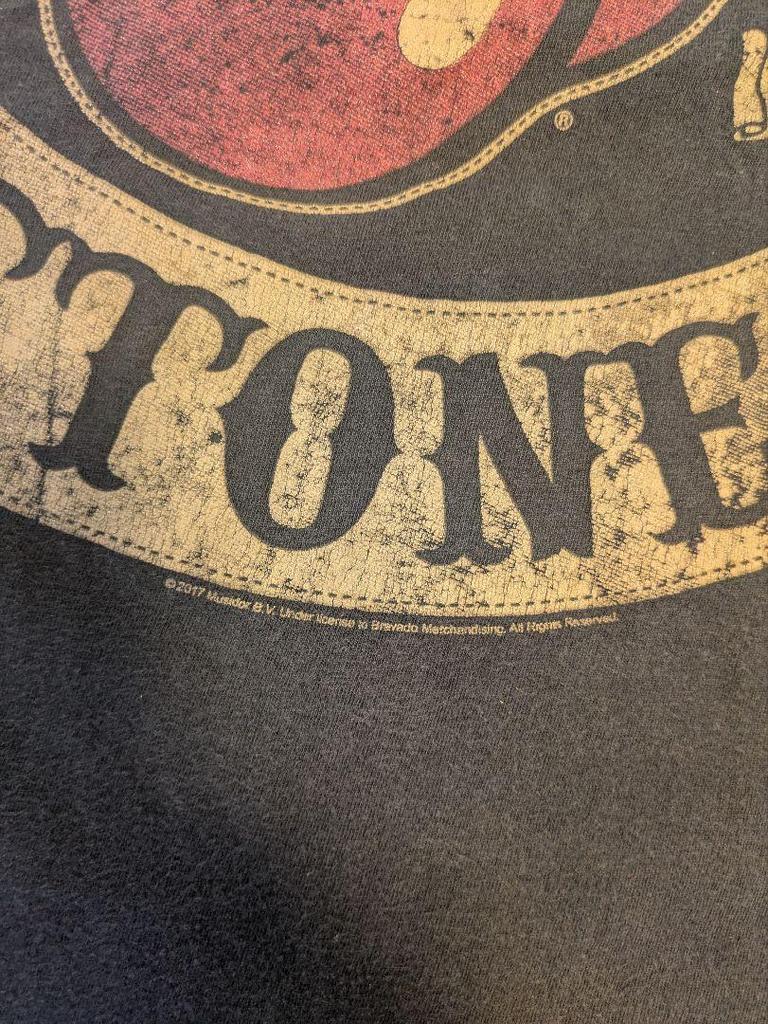 [USED] Official Rolling Stones Vintage T-Shirt with Lip Logo, Black, Size XL