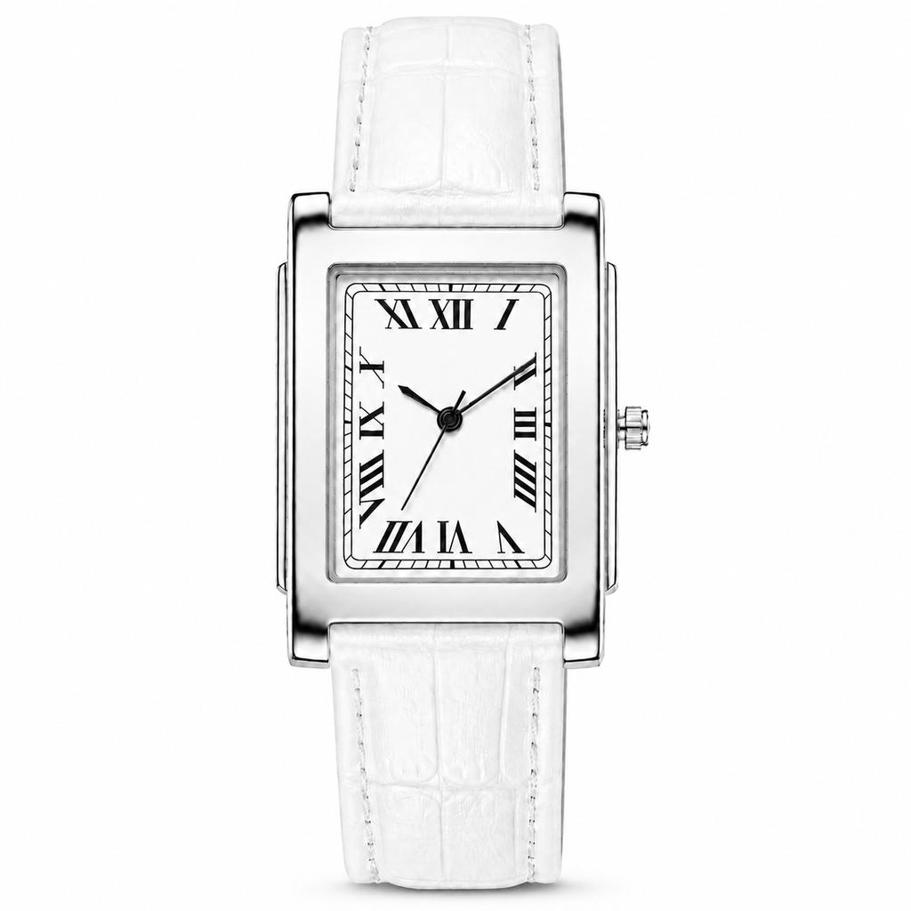 Classic Business Men Watch Square Roman Numeral Dial Leather Belt Analog Male Quartz Wristwatch Elegant Dress Watches for Man