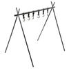 Camping Hanging Rack 6kg Load Bearing Aluminum Alloy Hanging Rack Portable Cookware Hanging Rack Camping with 6 Hook