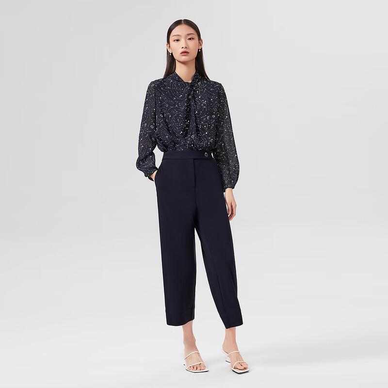 OVVOVV Women's Draped Knit Cropped Wide-Leg Pants