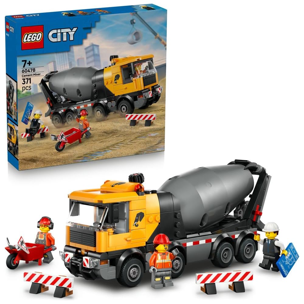 LEGO City Mixer Truck Toy Building Set for Kids Age 7-9 Vehicle Playset 60478