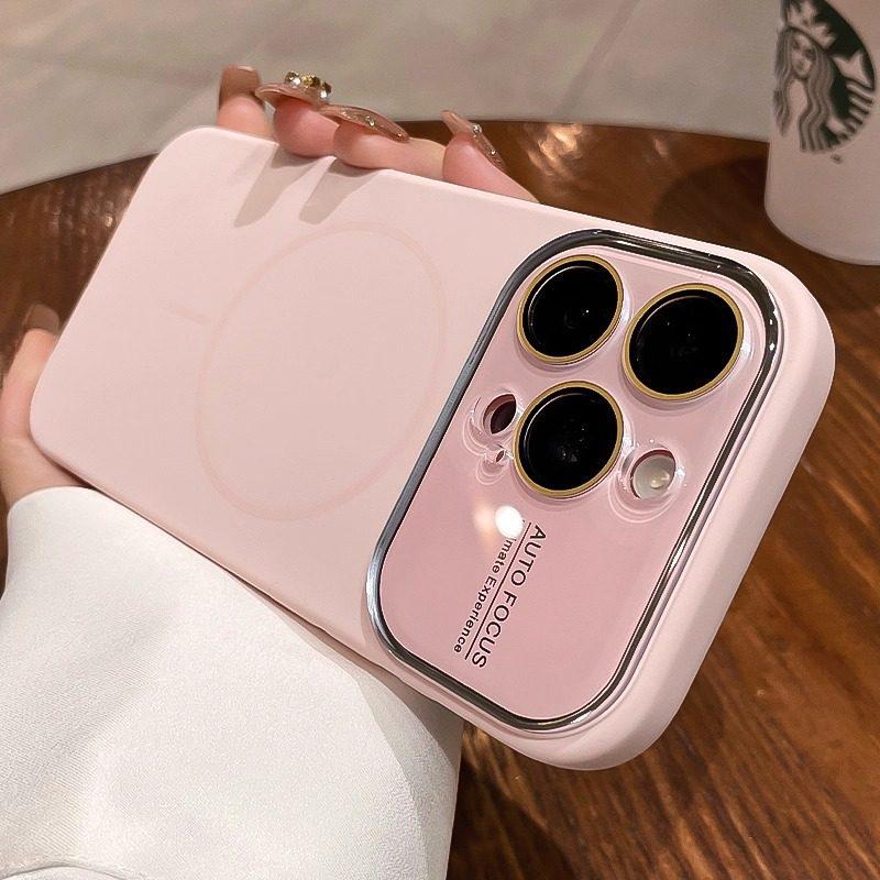 

Magnetic Liquid Silicone Case for iPhone 16 PRO - Compatible with iPhone 17, Apple 15; Large Window Cover for iPhone 14. iPhone 15 Pro