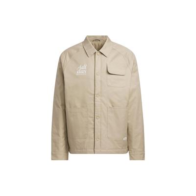 Small Logo Padded Jacket Embroidered Sport Casual Coat Men Outerwear Brown JE6104