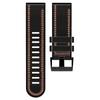 For Garmin Enduro/Tactix Delta/Tactix 7 Pro PU Leather Coated Silicone Watch Band 26mm Three-color Stitching Line Quick Release Sweatproof Strap