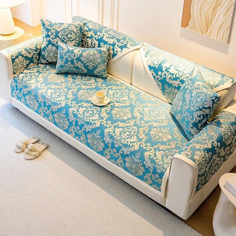 American Style Chenille Jacquard High Precision Sofa Cover Dustproof Sofa Mat Anti-slip Universal Couch Covers for Living Room