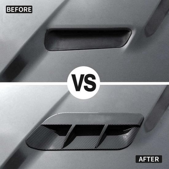 Carbon Fiber Engine Hood Scoop Air Vent Decor Trim For Dodge Challenger SXT 15+