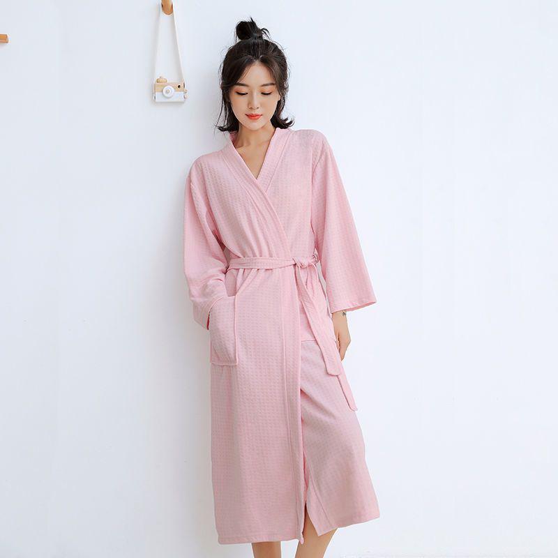 Unisex Long Sleeve Bathrobe - Spring/Autumn Solid Color