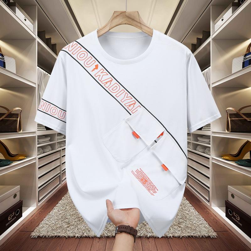 

Мужская летняя футболка размера плюс 6XL, свободная хлопковая повседневная футболка для высоких 5XL-11XL 7XL белый