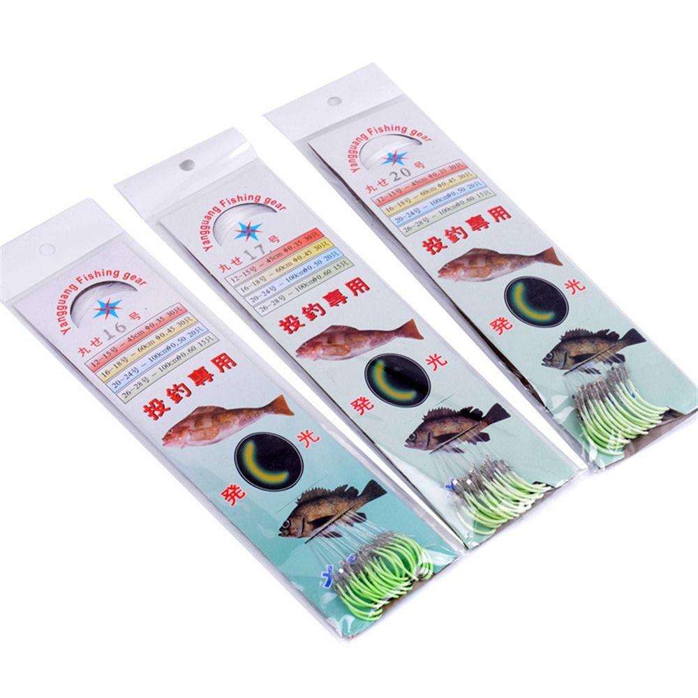with Fishing Line Glow Hook High Carbon Steel Fishing Hook with Line  Fresh&Saltwater