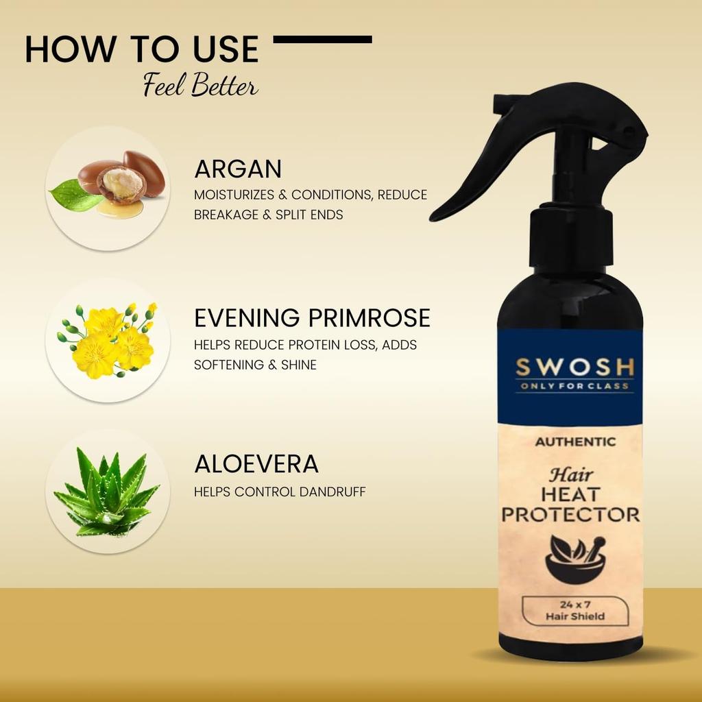 Heat Protection Spray for Hair (200 Ml), Hair Heat Protector Spray, Swosh