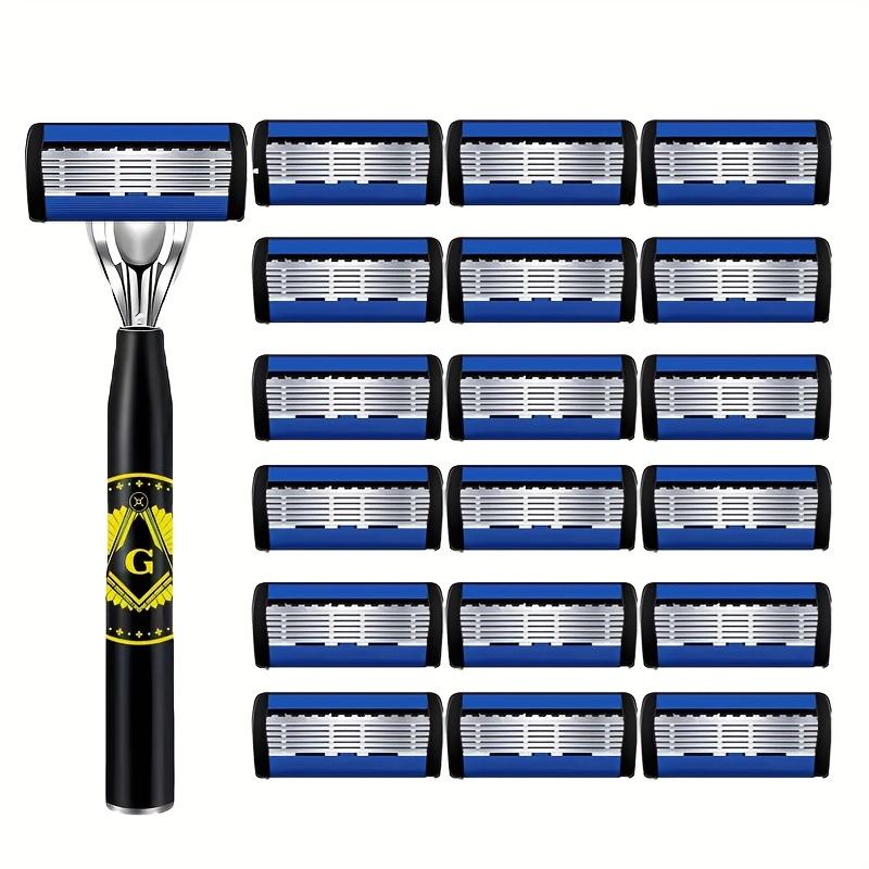 Six-layer Blades Minimize Irritation, Reusable Frame, Imported Blades, and Simple Head Interchange Options.
