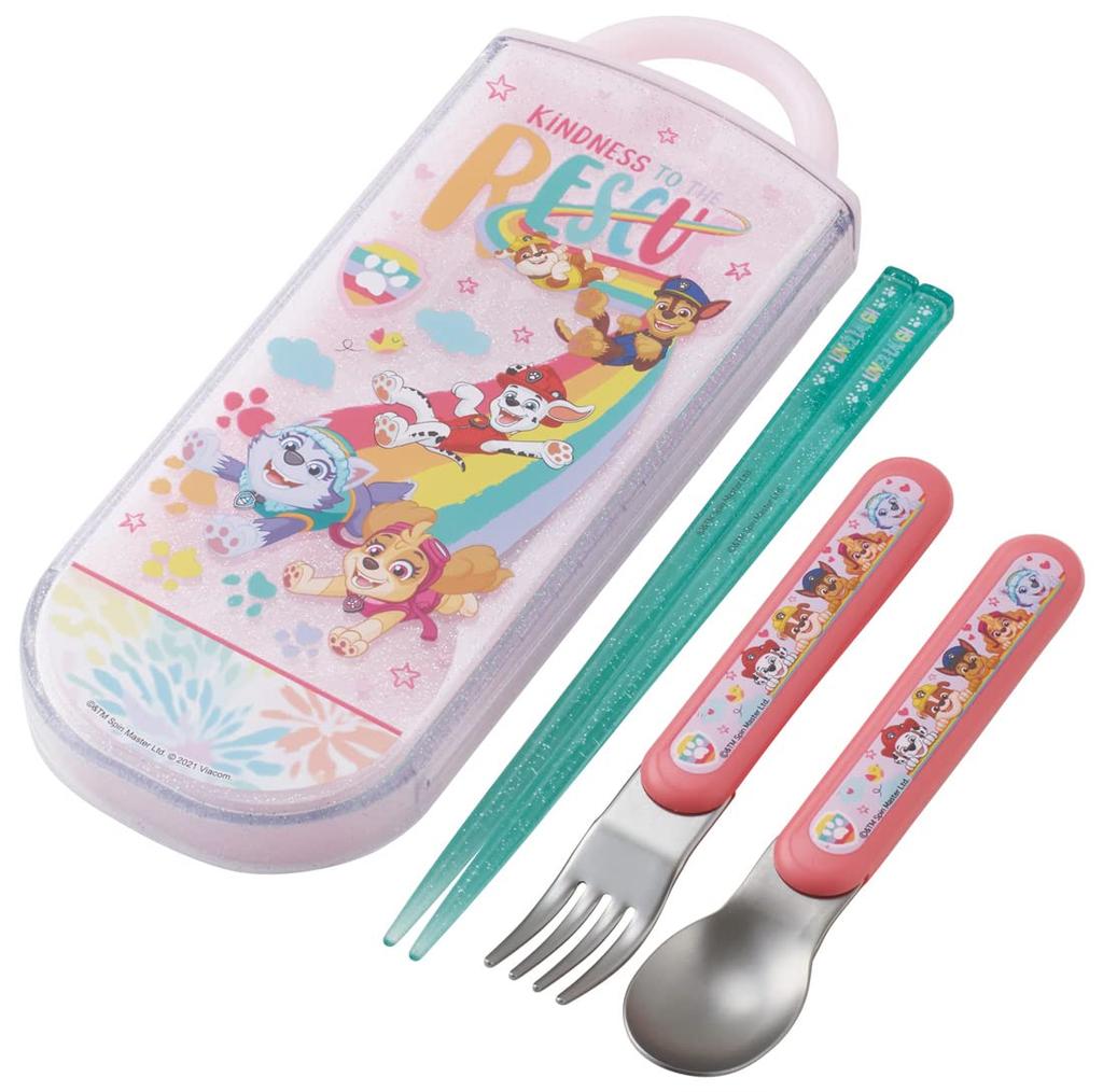 Skater Antibacterial Trio and Paw Patrol Made In Children's Set Chopsticks, Spoon, Fork, Rescue, Japan, TACC2AG-A