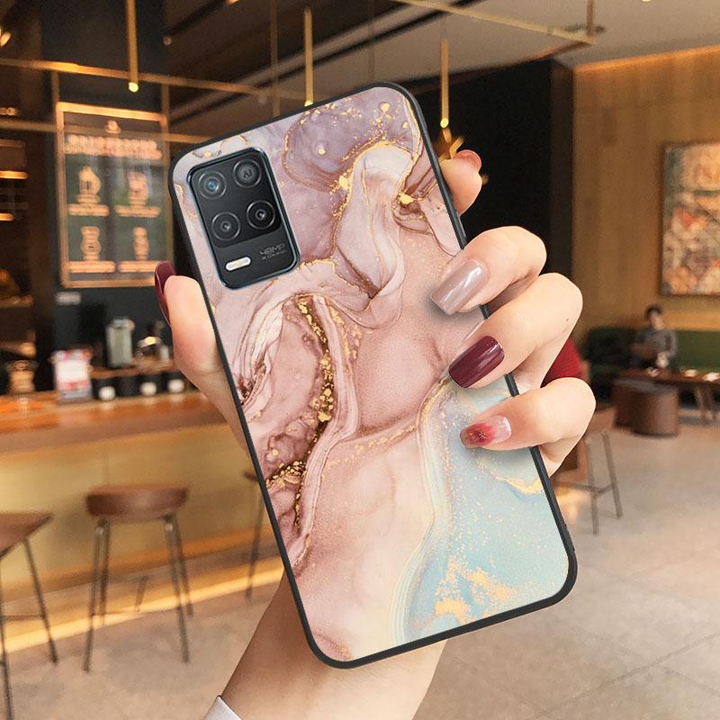 Blaue Marmor-Telefonhülle für OPPO Realme 8 7 6 5 C3 C21 C20 C21Y C11 X50 X3 SuperZoom F19 A94 A74 A91 A53S A54 A15 A11