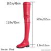 Sexy Women Over Knee Boots Girls High Heel Boots Pleated Patent Leather Round Toe Zip Shoes Plus Size Shoes