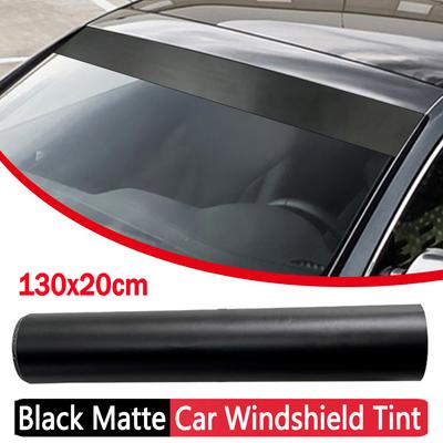 130x20cm Auto Windschutzscheibe Sonnenblende Streifen Film Tönung Matt Schwarz Vorne Hinten Glas Anti-UV Sonnenschutz Aufkleber Auto Windschutzscheibe Sunstrip