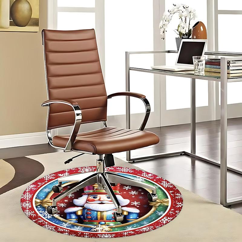 

1pc Christmas Nutcracker Chair Mat - Anime Cartoon Design, Non-Slip Carpet for Office Chair, Festive Gift, Seasonal Decor, Living Room, Bedroom, Game 80cm by 80cm