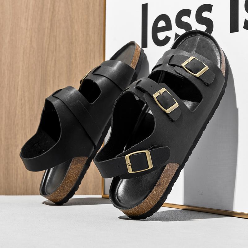 Men Sandals Classic Soft Leather Men Sandals Comfortable Slippers Men Summer Shoes Comfort Beach Sandals Outdoor Sneakers