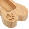 Wooden Dog Bone Business Card Holder with Paw Print Design
