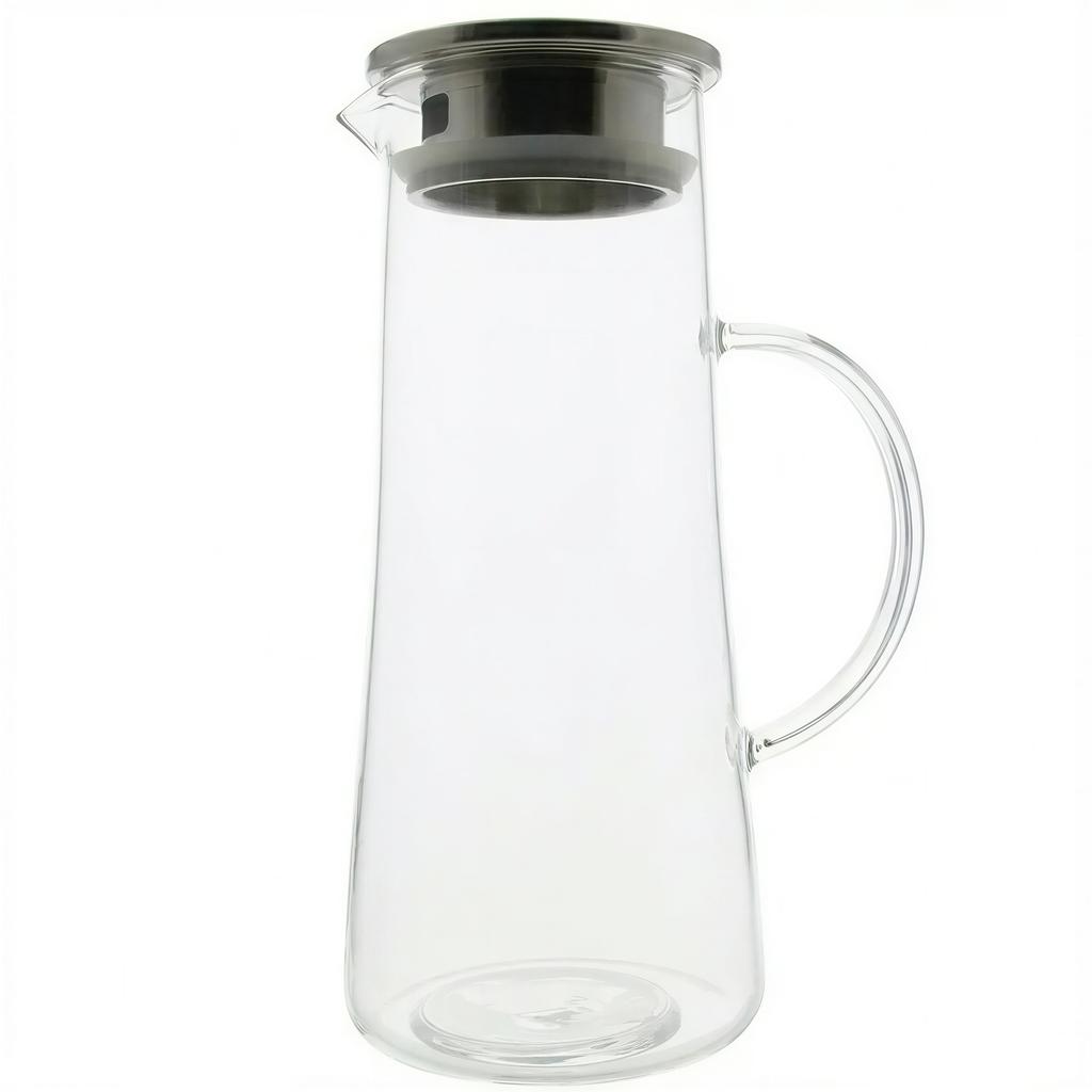 1.3L Glass Jug With Lid For Serving Tea, Water, Juice, Mulled Wine