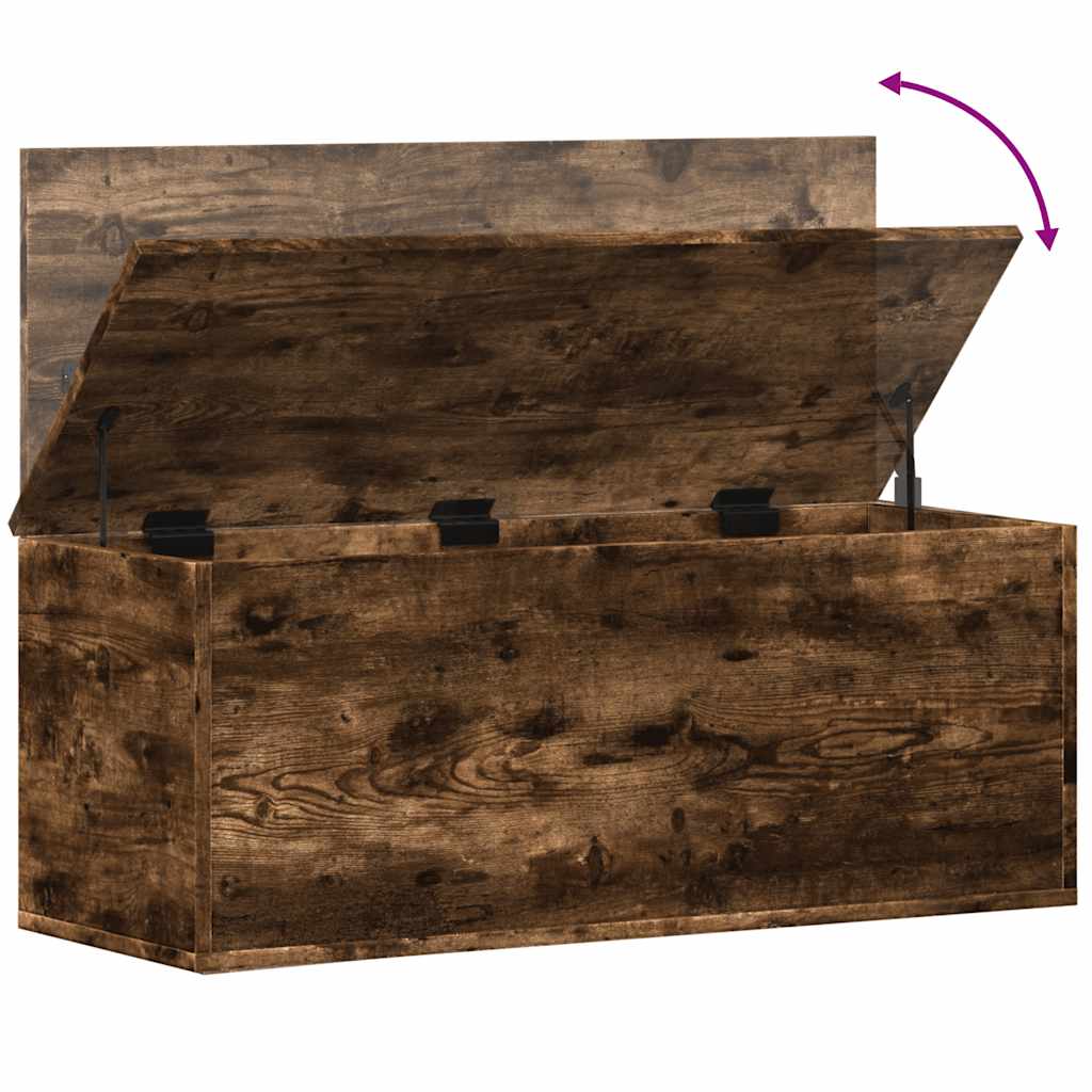 Vidaxl Skrzynia, Przydymiony Dąb, 90X35X35 Cm, Materiał Drewnopochodny