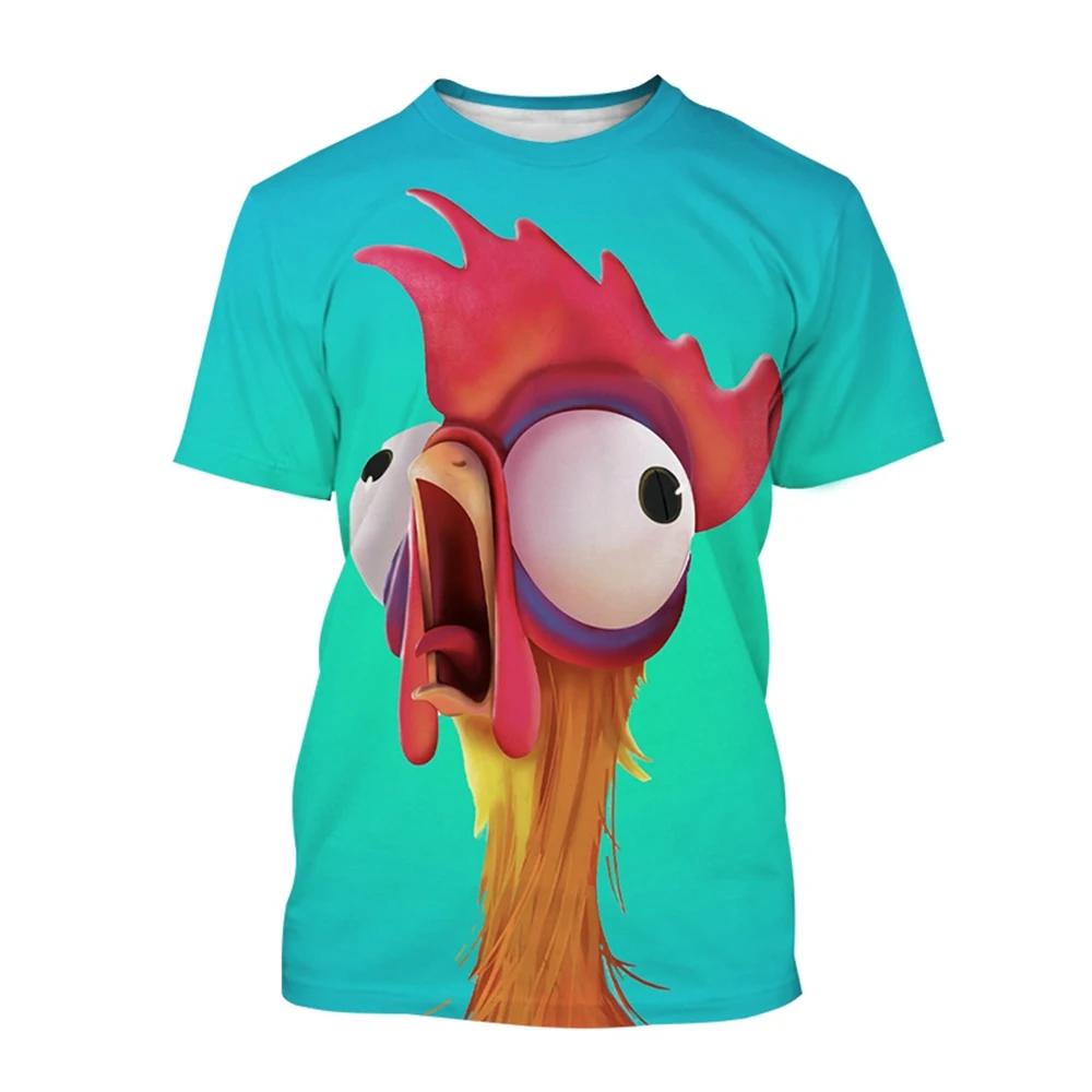 Fashion Chicken Graphic 3D Printing Men's T-shirt Funny Anime Chicken Casual Short Sleeve Tees Tops Women Clothing