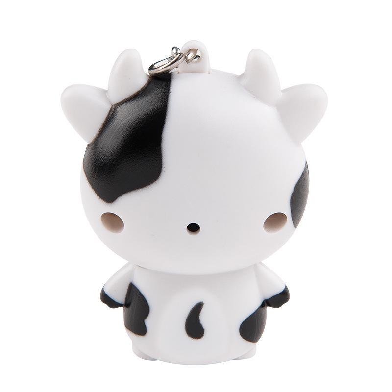 LED Luminous Sound-Emitting Cow Keychain and Phone Case Accessory