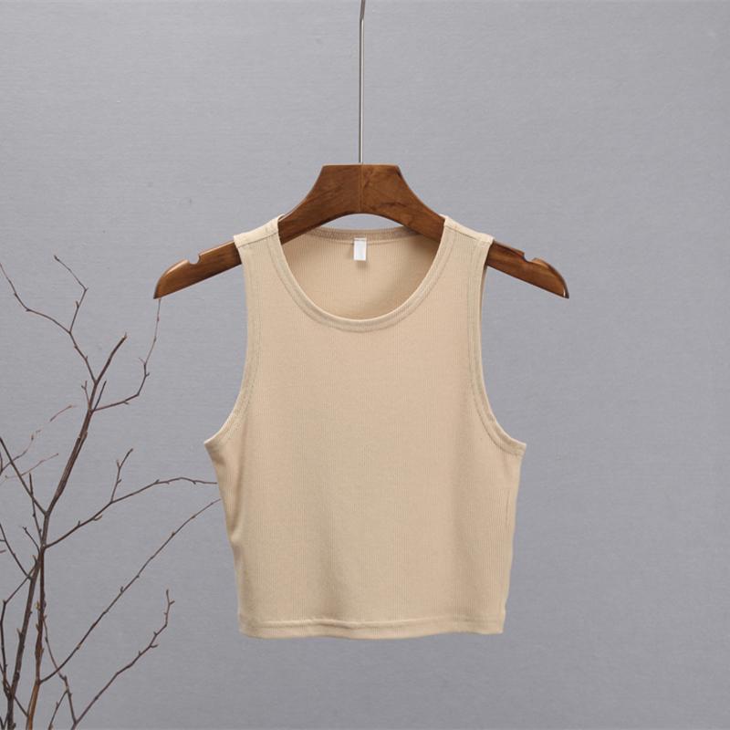 Hirsionsan Summer Solid Short O Neck Knitted Tank Women Casual Skinny Camis Vest Female Sleeveless Shoulderoff Sexy Tops