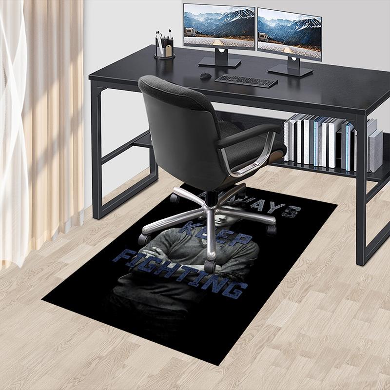 1pc ALWAYS KEEP FIGHTING Home Office, Durable Polyester Floor Mat with Easy, Office Decor, Urban Style, Nonslip Backing, Highquality Fabric