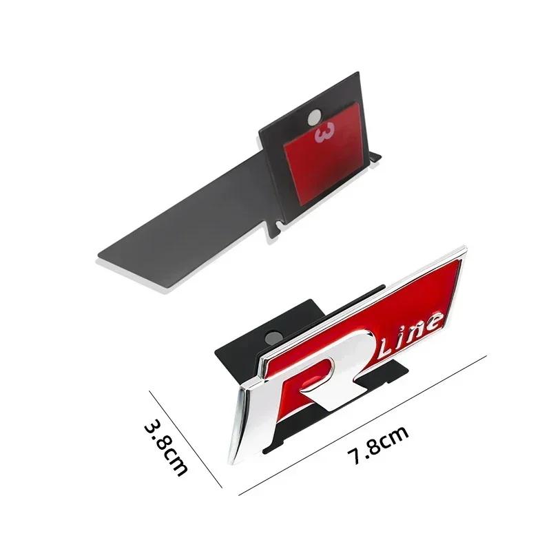1Pc R Line Metal Car Front Grill Emblem Badge for Jetta Beetle CC Golf Passat Touareg Scirocco Lavida Tiguan Touran Accessories