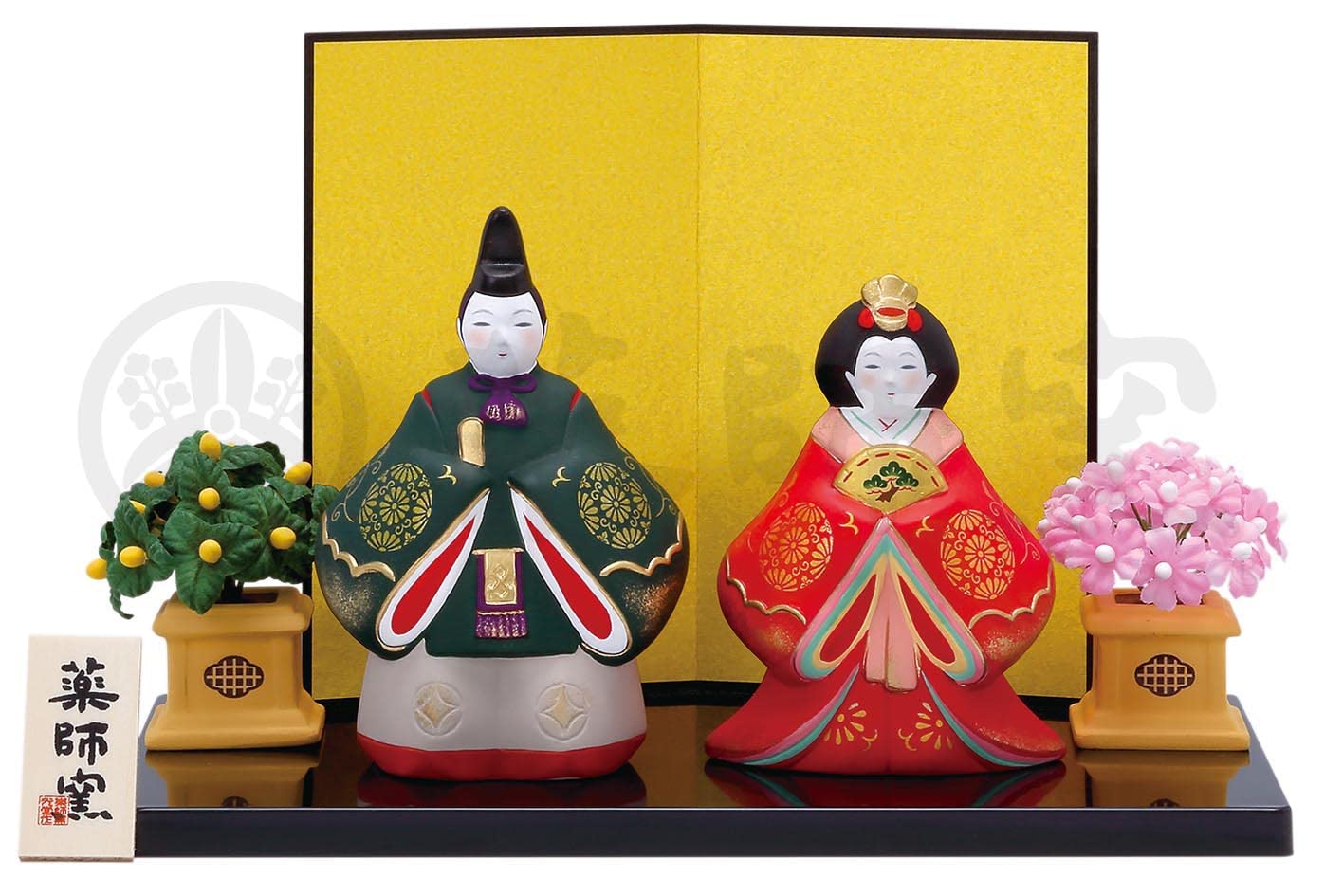 

Nishikisai Fugamarumon Tachibana (Standing Dolls with Elegant Round Design) [Male Doll: 10cm, Female Doll: 9cm] | Hinamatsuri (Girl s Day), Boy s Day,