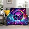 Music Waves Headphones Blanket Flannel Blanket Throw Blanket Sofa Cover Blanket Soft Premium Blanket Picnic Blanket Tv Blanket Gifts
