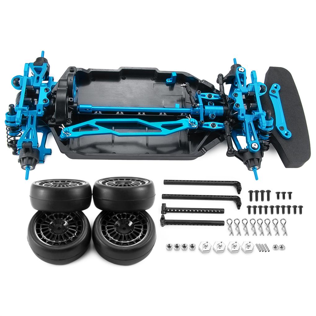 1/10 Tamiya TT02 Chassis Frame Metal&Plastic  Frame Kit for TT02 with Wheels Shock Absorbers RC Drift Car Upgrade Parts
